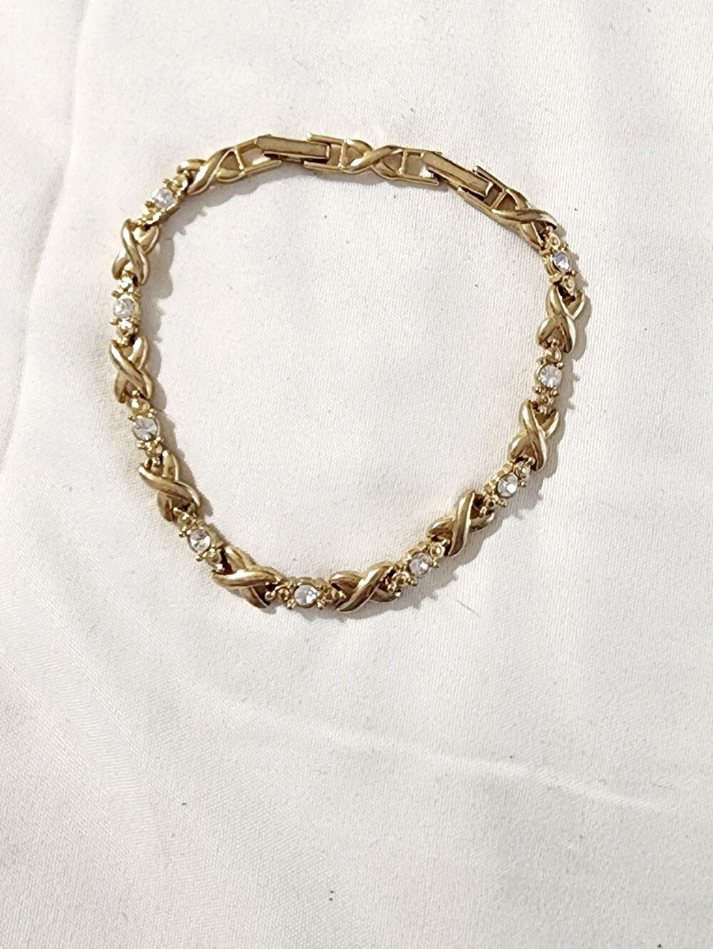 Avon Gold-Tone Bracelet with Clear Crystal Accents